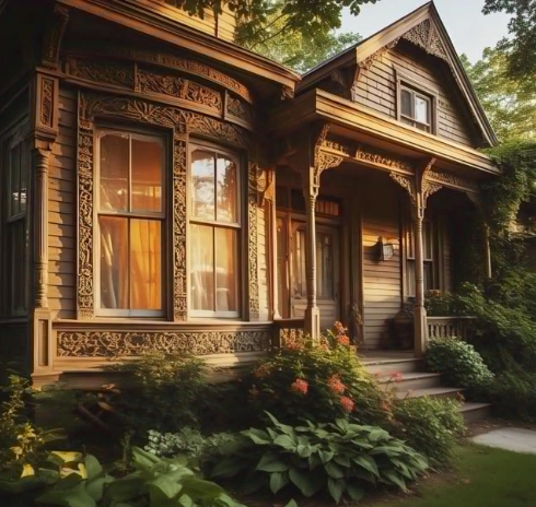 old victorian home for sale with beautiful garden plants