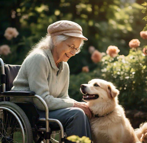 disabled senior with dog